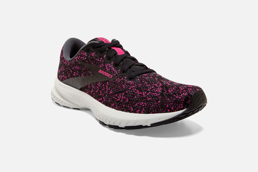 Brooks Running Shoes - Launch 7 Road Womens - Black/Red - YRQ-035641